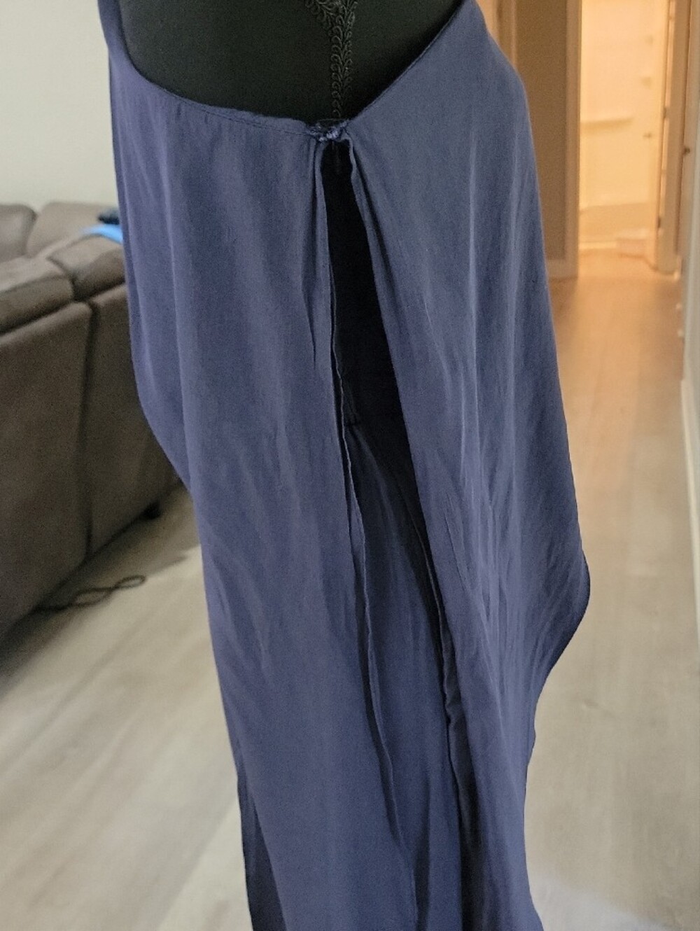DO+BE One-Shoulder Navy Wide-Leg Jumpsuit - Picture 7 of 11